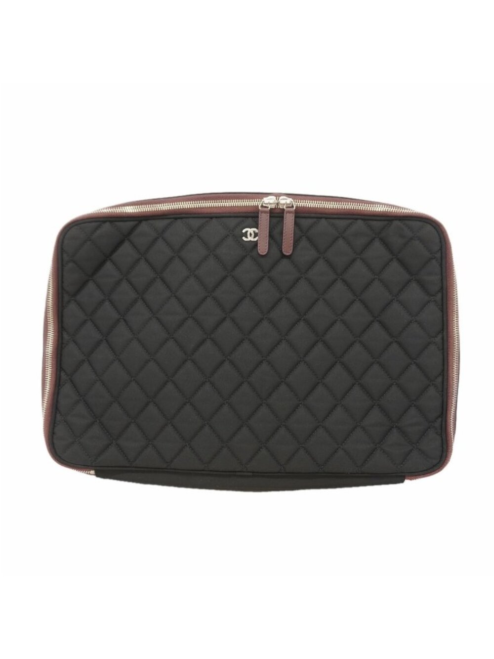 Chanel PC Bag Quilted Nylon Black Silver